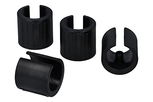 GleitGut 4 x Klemmschalengleiter Kunststoff für runde Rohre Stuhlgleiter für Freischwinger mit und ohne Zapfen (20,0 - 21,9 mm mit Zapfen 5,5) von GleitGut