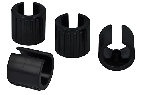 GleitGut 4 x Klemmschalengleiter Kunststoff für runde Rohre Stuhlgleiter für Freischwinger mit und ohne Zapfen (24,0 - 25,9 mm mit Zapfen 7,5) von GleitGut