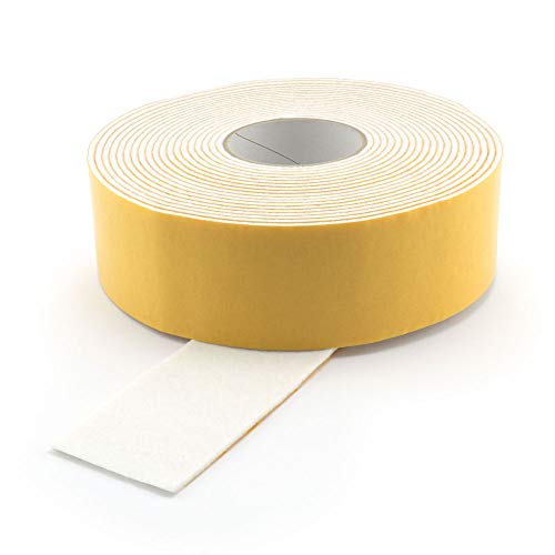 GleitGut Filzband selbstklebend Weiss Länge: 1 m Filzklebeband Meterware Stärke: 3 mm Filzstreifen (Breite 100 mm) von GleitGut