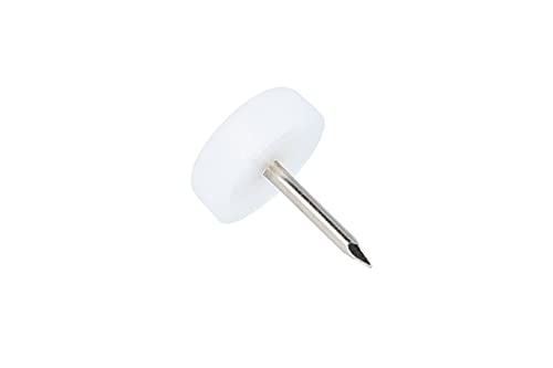 GleitGut Kunststoffgleiter mit Nagel 15 mm Stuhlgleiter Weiss für hohe Beanspruchung (4) von GleitGut