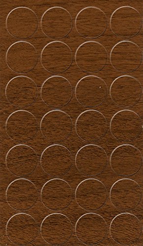 GleitGut Selbstklebende Abdeckkappen für Möbel - Durchmesser 20 mm - 28 Stück - Schrauben-Abdeckungen (Nussbaum) von GleitGut