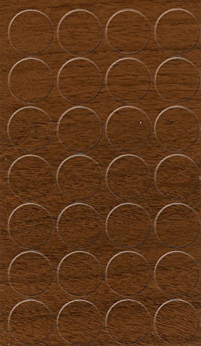 GleitGut Selbstklebende Abdeckkappen für Möbel - Durchmesser 20 mm - 28 Stück - Schrauben-Abdeckungen (Nussbaum) von GleitGut