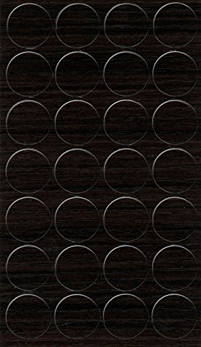 GleitGut Selbstklebende Abdeckkappen für Möbel - Durchmesser 20 mm - 28 Stück - Schrauben-Abdeckungen (Wenge) von GleitGut