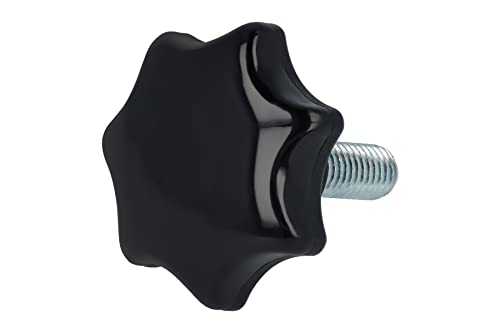GleitGut Sterngriff M8 Sternkopf aus Kunststoff 40 mm Durchmesser Sterngriffschraube schwarz (M8 x 20 mm) von GleitGut