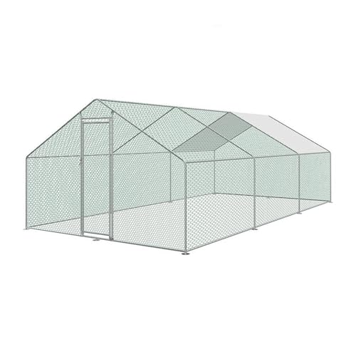 Begehbarer Hühnerstall, großer verzinkter Hühnerstall mit wasserdichter und Sonnenschutzabdeckung, verzinkter Kaninchen-Lebensraumkäfig for Hinterhoffarmen(Tube Diameter 32mm,6 * 3 * 2) von Glenmi