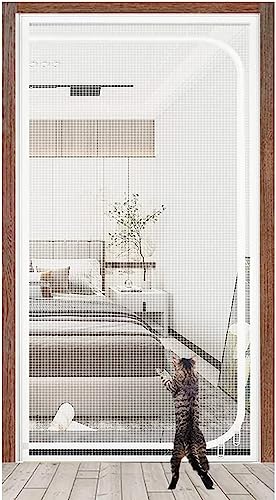Glenmi Haustiersicher Katzen-Türgitter-Vorhang, Balkon Hält Insekten Fern, Tür-Fliegengitter-Vorhang Mit Reißverschluss, Anti-Mücken-Netz, Hochdichtes Katzenschutznetz (Color : B, Size : 100x210cm) Glenmi Haustiersicher Katzen-Türgitter-Vorhang, Balkon Hält Insekten Fern, Tür-Fliegengitter-Vorhang Mit Reißverschluss, Anti-Mücken-Netz, Hochdichtes Katzenschutznetz (Color : B, Size : 100x210cm) von Glenmi