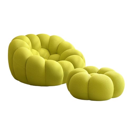 Glenmi Lazy Sofa for Erwachsene, einfarbiger Lazy Sofa Gaming-Sitzsack for Erwachsene, Sitzsack mit hoher Rückenlehne aus Strickstoff, geschwungener Freizeitstuhl in Wabenform(Green) von Glenmi