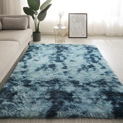Glenmi Teppiche for den Innenbereich, Wohnzimmerteppich, fusselfreier Plüschteppich for den Spielbereich in der Lounge, Küche, flauschig-weicher Schlafzimmerteppich mit(Gray Blue,200 * 250cm) von Glenmi