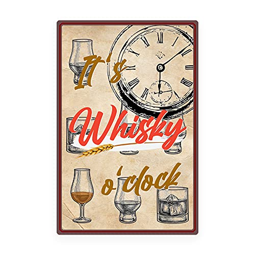 Retro Blechschild Whisky-Bar – Vintage – Geschenk für Whiskey-Fans und Genießer, 20 x 30 cm Dekoschild von Glentaste