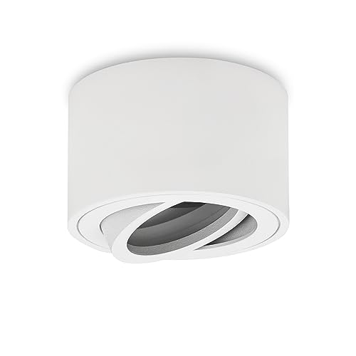 Gleonlux LED Aufbaustrahler Schwenkbar flach, Aufbauspot matt weiß, Deckenspot für LED Module 230V, Spots Deckenleuchte Rund, Spots Deckenlampe Aluminium Ø80x50 mm, Glühbirne nicht inklusive Gleonlux LED Aufbaustrahler Schwenkbar flach, Aufbauspot matt weiß, Deckenspot für LED Module 230V, Spots Deckenleuchte Rund, Spots Deckenlampe Aluminium Ø80x50 mm, Glühbirne nicht inklusive von Gleonlux