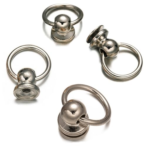10 Stück ! O-Ringe 10mm - im Halter mit Schraubgewinde, Schraubringe - Farbe: Silber, Ringkloben Modeschmuck, Ring der O, Style: SM Sub Bottom Gothic für Choker als Zubehör, DIY Basteln Schmuck Leder von Gletscherlicht