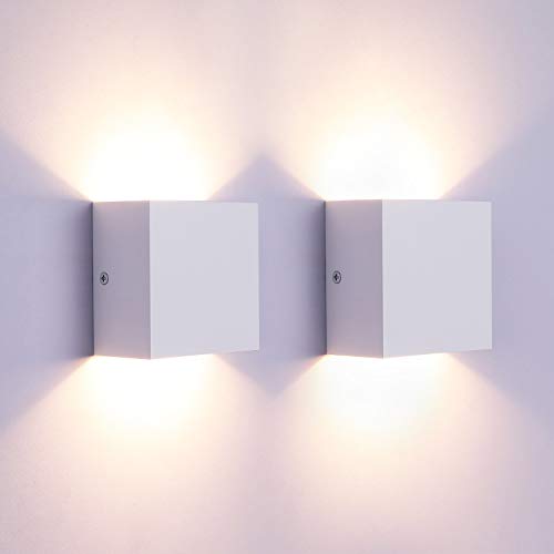 Glighone LED Wandleuchten innen, 2Pcs LED Wandleuchte Up Down 6W Modern, LED Wandlampe für Wohnzimmer, Schlafzimmer, Flur, Balkon, Treppenhaus - Warmweiß von Glighone
