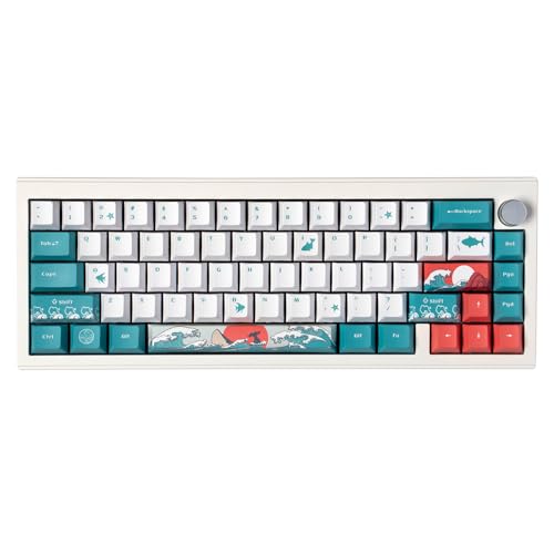 Gliging PBT-Tastenkappen, japanische Tastenkappen, 108 Tasten, DYE-Sub-Tastenkappen-Set, Cherry Profil-Tastenkappe für 60/65/68/75 Prozent Cherry Mx Gateron Kailh Switch mechanische Tastatur von Gliging