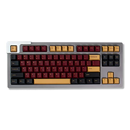 Gliging Doubleshot PBT-Tastenkappen-Set mit 168 Tasten, Kirschprofil, dicke PBT-Tastenkappe für mechanische Cherry MX-Switch-Tastaturen (roter Samurai) von Gliging