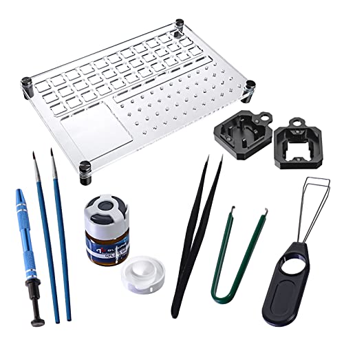 Switch Tester Station Switch Opener with GPL 205g0 Lubricating Oil Acrylic Lube DIY Double-Deck Removal Platform Keycaps Puller for Custom Gateron Cherry Mechanical Keyboard(Lubrication Kit C) von Gliging
