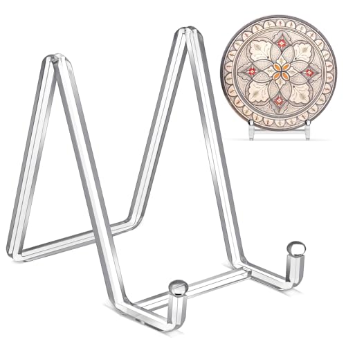 GlikCeil 2 Stück 11,4 cm Tellerständer für Display, transparentes Acryl, quadratischer Halter, Ständer, Bilderrahmenhalter, Staffelei für Buch, dekorative Teller, Plakette, Fotoplatte, Tischkunst, GlikCeil 2 Stück 11,4 cm Tellerständer für Display, transparentes Acryl, quadratischer Halter, Ständer, Bilderrahmenhalter, Staffelei für Buch, dekorative Teller, Plakette, Fotoplatte, Tischkunst, von GlikCeil