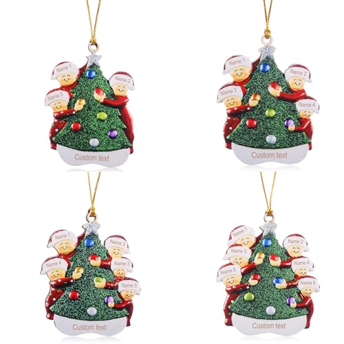 Glimmerday Weihnachtsbaumschmuck, Weihnachtsschmuck für das Haus 2024 mit persönlichen Namen, Geschnitzter Weihnachtsschmuck von 3 bis 6 Schneemännern von Glimmerday