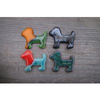 Schöne Hund Küche Kühlschrank Magnet, Keramik Kühlschrank-Magnet, Hund, Küchenmagnet, Blauer Schwarzer Orange von GlinianaKoniczynka