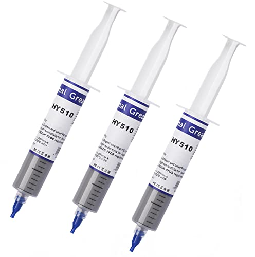 HY510-75Gramm(3*25g)>1.9 W/m-K Waermeleitpaste/Wärmeleitpaste für alle Kühler - Hohe Wärmeleitfähigkeit mit Niedriger thermischer Widerstand - Grau Kühlkörper Thermal Greas Wärmeleitfähig Thermopaste von Glinrui