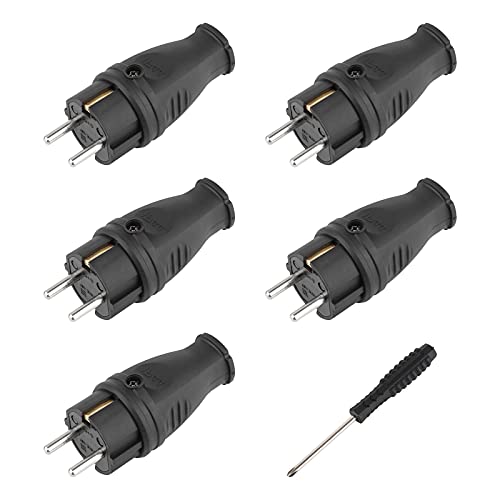Schutzkontakt-Stecker, 5xSchutzkontaktstecker+1xSchraubendreher, und langlebig Kann für 0.5-3cm² Kabel, IP44 Schutzklasse , 230V, 16A Schutzkontakt-Stecker, 5xSchutzkontaktstecker+1xSchraubendreher, und langlebig Kann für 0.5-3cm² Kabel, IP44 Schutzklasse , 230V, 16A von Glirowy