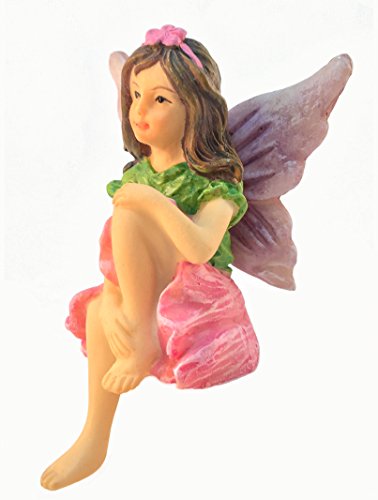 Emma, die sitzende Gartenfee - eine Outdoor/Indoor Miniatur-Fee-Statue für Ihre Feengarten - Fairy Garden von GlitZGlam