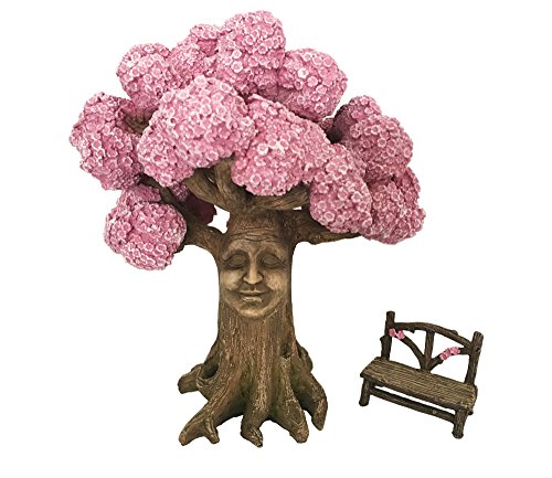 GlitZGlam Ethans magischer Baum mit passender Feenbank für den Feenzaubergarten (22,9cm hoch) - EIN Feengartenzubehör von GlitZGlam