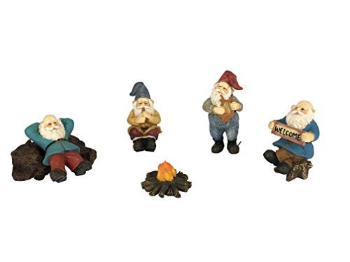 GlitZGlam Glückliches Zwergenlager - 6-teiliges Gartenzwergset für den Miniaturgarten von GlitZGlam