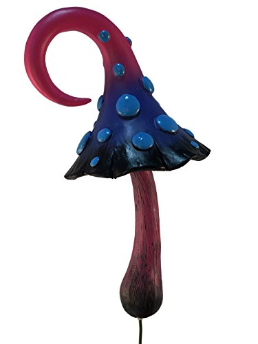 GlitZGlam Magischer Rosa, Schwarz und Blau Miniatur Pilz für einen Miniatur Feengarten. EIN Feengarten GNOME Accessoire - for The Fairy Garden von GlitZGlam