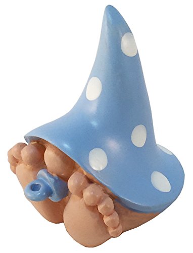 Miniatur-Baby-GNOME Toby - der Baby-GNOME mit der Tupfen-Blau-Hut für den Feengarten, A Fairy Garden GNOME von GlitZGlam