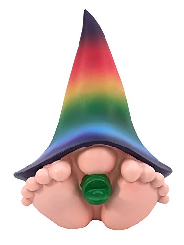 GlitZGlam Miniatur Riese Baby-GNOME BO - der Regenbogen-Baby GNOME für die Gnomen- und Feengarten. A Fairy Garden Accessory (15,2 cm hoch) von GlitZGlam