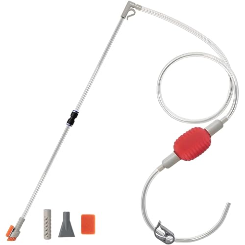 Aquarium Reinigungsset mit 3 Aufsätzen, Sauger Bodengrund Reinigen, Wasserwechsel&Bodenreiniger, Absauger Reiniger, Mulmsauger von Gliterra