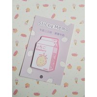 Erdbeermilch Karton Haftnotizen Notizblock von GlitterGloomShop