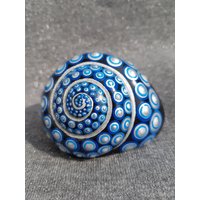 Mandala Schnecke Blau Silber von Glitzerwerk35