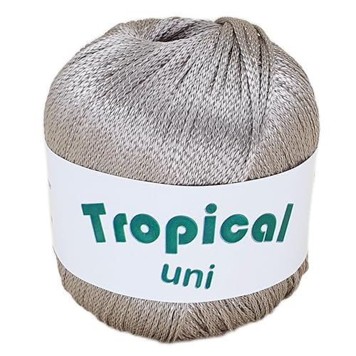 Tropical - Bändchengarn aus Viskose in verschiedenen Farben auf 50 Gramm Knäuel (Hellbraun) von Glitzergarn