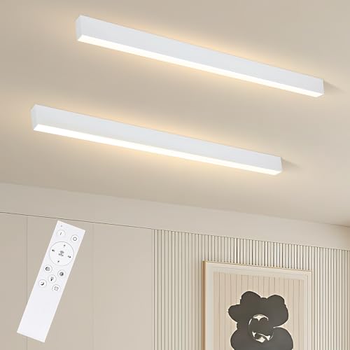 Glitzerlife Deckenlampe LED Deckenleuchte Wohnzimmer - 2ER 107CM Wohnzimmerlampe Lang Bürolampe Decke 32W Küchenlampe Modern Dimmbar mit Fernbedienung Büro Deckenbeleuchtung Panel Küche Schlafzimmer Glitzerlife Deckenlampe LED Deckenleuchte Wohnzimmer - 2ER 107CM Wohnzimmerlampe Lang Bürolampe Decke 32W Küchenlampe Modern Dimmbar mit Fernbedienung Büro Deckenbeleuchtung Panel Küche Schlafzimmer von Glitzerlife