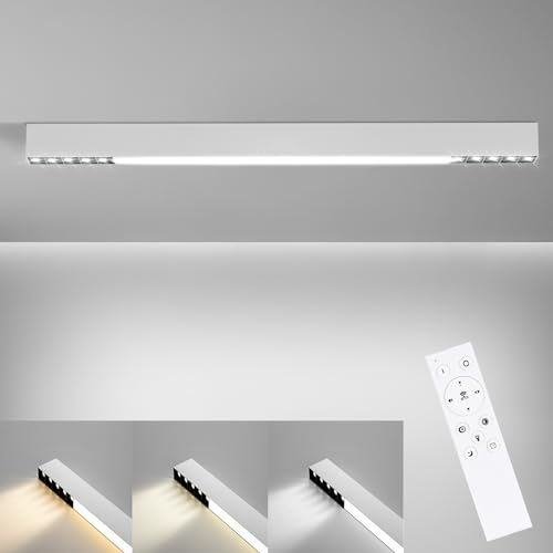 Glitzerlife Deckenlampe LED Deckenleuchte Wohnzimmer - 25W Wohnzimmerlampe Lang Modern 80CM Bürolampe Decke Dimmbar mit Fernbedienung Deckenbeleuchtung Panel Schlafzimmerlampe für Schlafzimmer von Glitzerlife