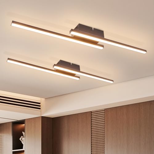 Glitzerlife LED Deckenlampe Schwarz Deckenleuchte - 12W Wohnzimmerlampe 3000K Schlafzimmerlampe Modern 2er Decke Lampe für Flur Küche Waschräume Balkon von Glitzerlife