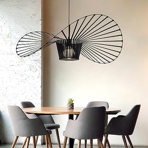 Glitzerlife Hängelampe Schwarz Pendelleuchte Esstisch Modern E27 Wohnzimmer Esszimmerlampe Kronleuchter 60CM Deckenlampe Vintage Esstischlampe Hängeleuchte Kreative für Esszimmer I ohne Leuchtmittel von Glitzerlife