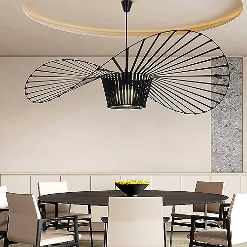 Glitzerlife Hängelampe Wohnzimmer Kronleuchter Schwarz Pendelleuchte Esstisch Vintage 140CM Modern Esszimmerlampe E27 Hängeleuchte Höhenverstellbar Esstischlampe für Esszimmer Ohne Leuchtmittel von Glitzerlife