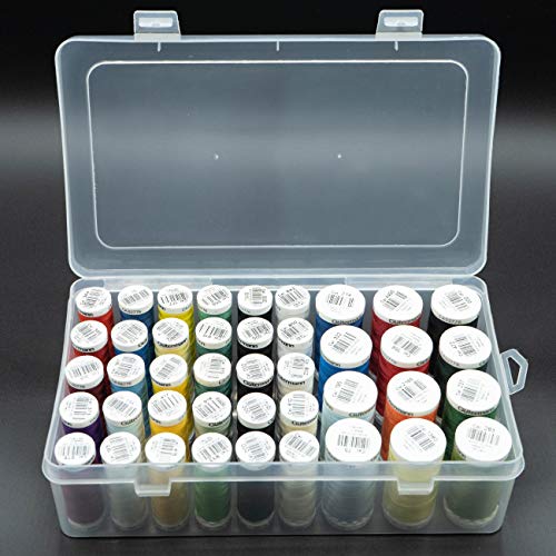 Glitzerpüppi Nähfadenbox - Praktische Garnbox/Aufbewahrungsbox für bis zu 42 Spulen aus stabilem Karton oder Plastikmaterial von YAMOOCO