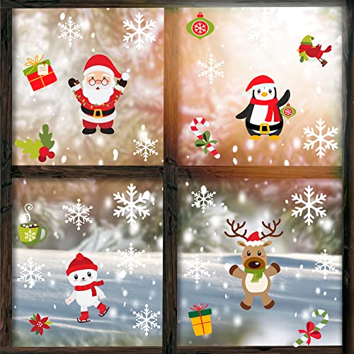 Glitzkind Fensterbilder Weihnachten | Weihnachtsdeko Fenster-Sticker Fenster-Deko zu Weihnachten für Kinder Weihnachts-Deko | Dekoration fürs Kinderzimmer Draußen | Winterdeko Fensterdeko von Glitzkind