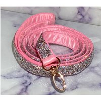 Blush Satin Sparkle Leine Mit Schimmerndem Aurora Silver Bling, Paar Jedem Halsband Für Ein Komplettes Glitzy Glam Set Einzigartiges Geschenk von GlitzyGlambyAnne
