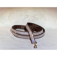 Brauner Schein Strass Moderne & Trendy Hunde - Oder Katzenleine, Satinfutter, Edler Glam 3 Bis 6 Fußlängenoptionen von GlitzyGlambyAnne
