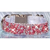 Echte Strass Bling Hunde - Oder Katzenhalsband 3/4 "Sparkly Pink & Silber Kristalle von GlitzyGlambyAnne