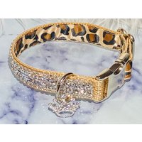Leopard & Strass Glam Sparkle Kragen, 3/4 ", Saisonale Farben Mit Einem Bougie-Rand, Erhältlich in Allen Größen Nachricht An Mich Für Details von GlitzyGlambyAnne