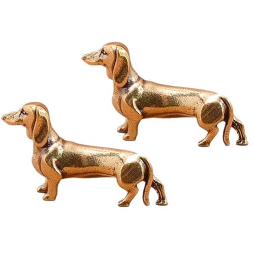 Glixoft 2 Stück Messing-dackel-statuen, Realistische Hundefiguren, Tier-Ornament Für Den Schreibtisch, Für Das Büro Zu Hause, Bücherregal-Dekoration Glixoft 2 Stück Messing-dackel-statuen, Realistische Hundefiguren, Tier-Ornament Für Den Schreibtisch, Für Das Büro Zu Hause, Bücherregal-Dekoration von Glixoft