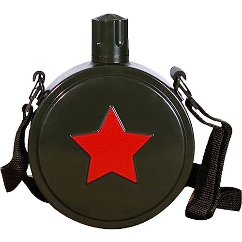 Glixoft Militär-kantine, 800, Großes Fassungsvermögen, Edelstahl-wasserflasche Sternmuster, Tragegurt Für Outdoor-Camping Glixoft Militär-kantine, 800, Großes Fassungsvermögen, Edelstahl-wasserflasche Sternmuster, Tragegurt Für Outdoor-Camping von Glixoft