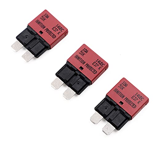 Gloaso DC 12V Sicherungsautomat 10A ATC ATO Low Profile Auto-Reset Schutzschalter 10 Amp Leistungsschalter zurücksetzbar 12 Volt für Kfz Van LKW Motorrad Solar Marine Boot, 3 Stück Gloaso DC 12V Sicherungsautomat 10A ATC ATO Low Profile Auto-Reset Schutzschalter 10 Amp Leistungsschalter zurücksetzbar 12 Volt für Kfz Van LKW Motorrad Solar Marine Boot, 3 Stück von Gloaso