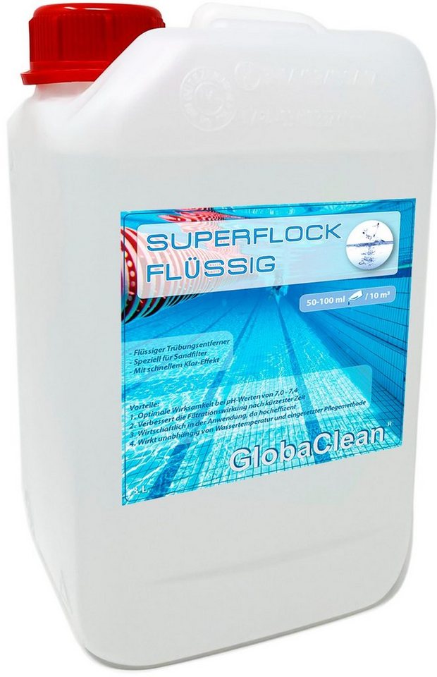 GlobaClean Poolpflege 3L Pool Superflock flüssig von GlobaClean