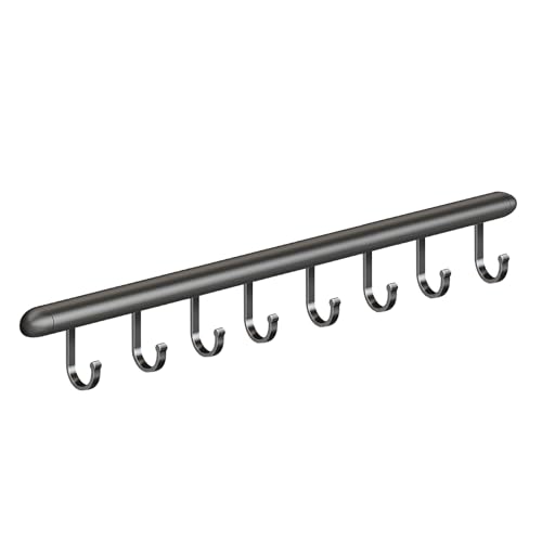 Global-Daily Küchenschiene mit Haken, Utensilienregal mit Schiebehaken, Wandmontage, Utensilienhalter für Pfannen, Löffel und Schaufeln, selbstklebend (40 cm) von Global-Daily